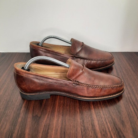 Johnston Murphy Ainsworth Mens Size 9.5 Shoes Brown Leather Sheepskin Loafers main image 6